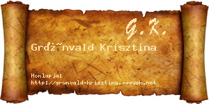 Grünvald Krisztina névjegykártya